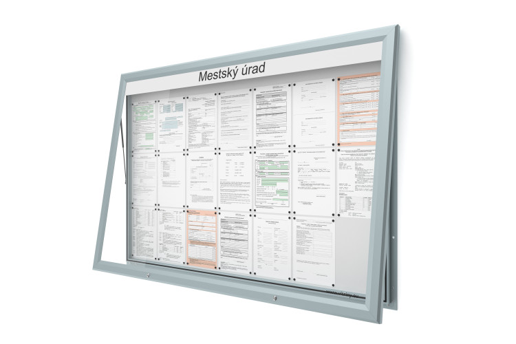 Venkovní informační vitrína 21xA4 UP60 s nápisem