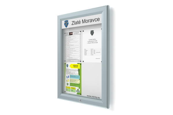 Venkovní informační vitrína 4xA4 UP60 s nápisem
