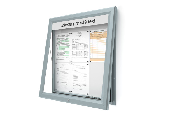 Venkovní informační vitrína 6xA4 UP60 s nápisem