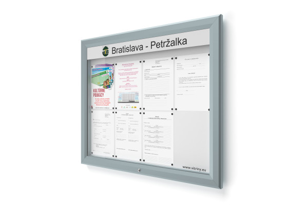 Venkovní informační vitrína 8xA4 UP60 s nápisem