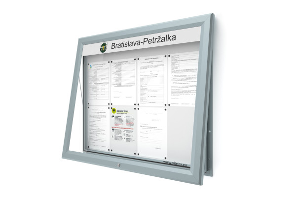 Venkovní informační vitrína 8xA4 UP60 s nápisem