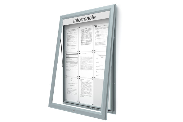 Venkovní informační vitrína 9xA4 UP60 s nápisem