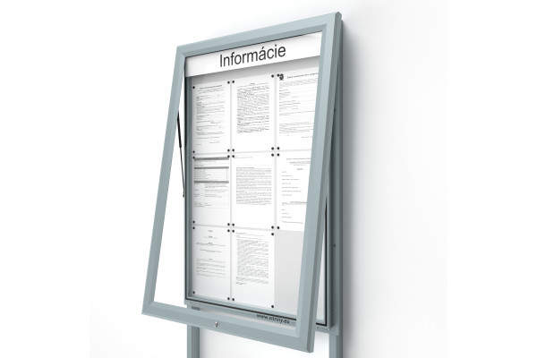 Venkovní informační vitrína 9xA4 UP60 s nápisem a sloupky