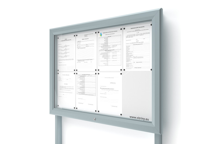 Venkovní informační vitrína V-UP60-8-N se sloupky