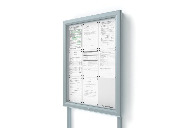 Venkovní informační vitrína V-UP60-9-N se sloupky