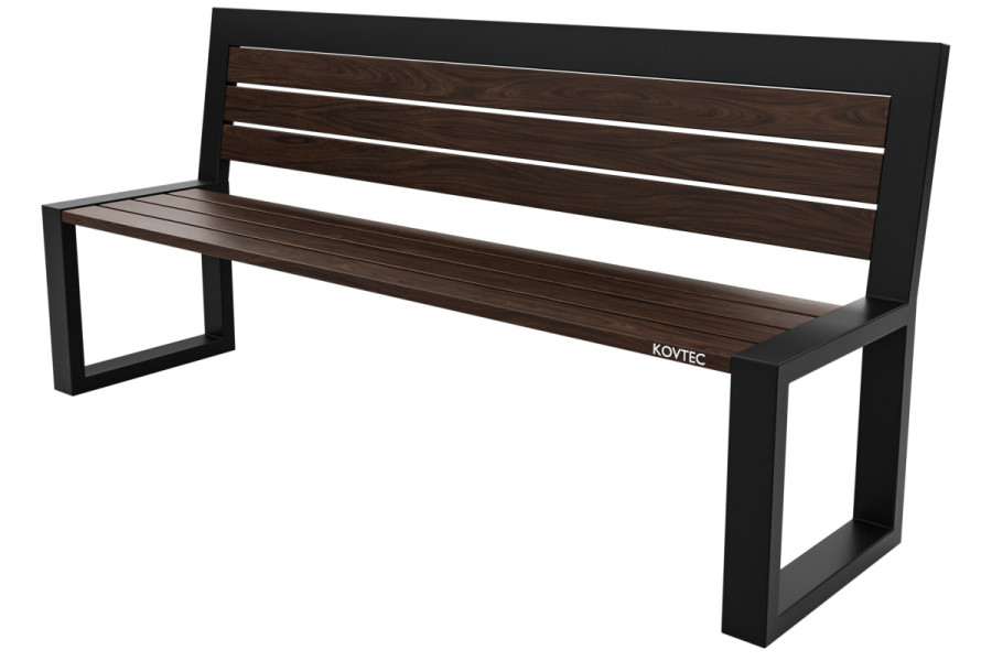 Kovová lavička LK-11, 180cm, Palisandr, Barevná