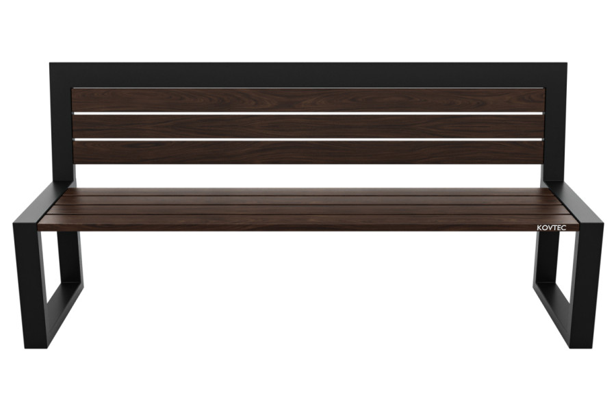 Kovová lavička LK-11, 180cm, Palisandr, Barevná