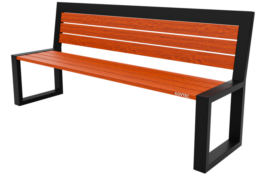 Kovová lavička LK-11, 180cm, Teak, Barevná