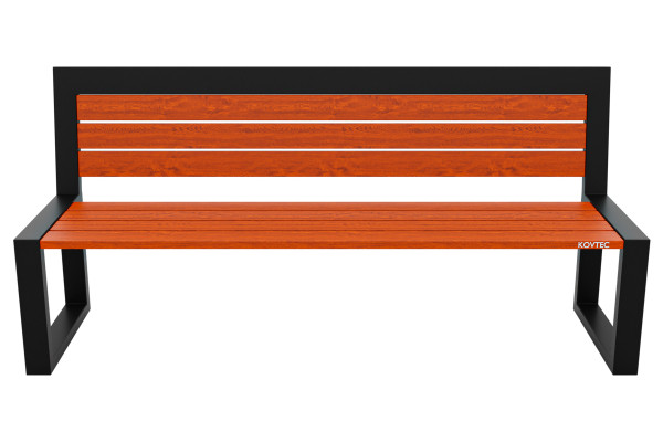 Kovová lavička LK-11, 180cm, Teak, Barevná