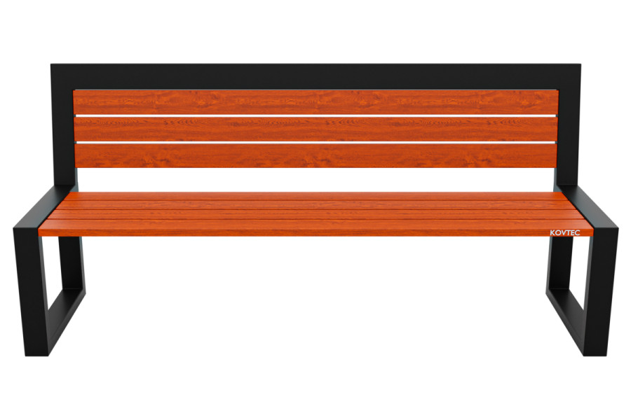 Kovová lavička LK-11, 180cm, Teak, Barevná