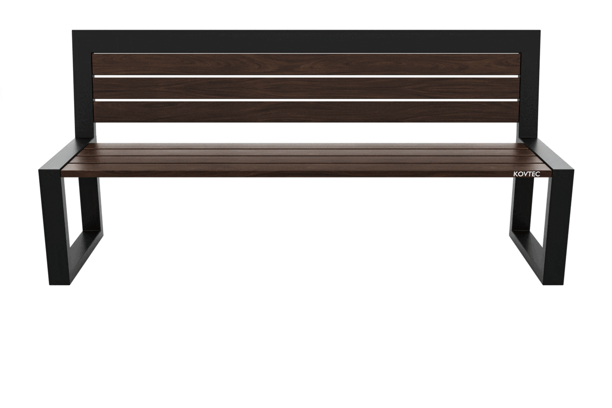 Kovová lavička LK-11, 180cm, Palisandr, Barevná