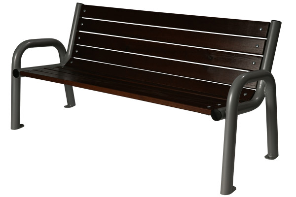 Kovová lavička LK-1, 150cm, Palisandr, Barevná