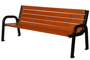 Kovová lavička LK-1, 180cm Teak, Barevná