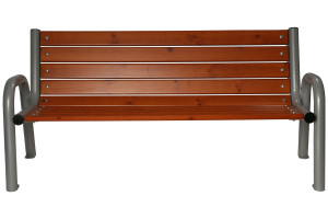 Kovová lavička LK-1, 150cm, Teak, Barevná