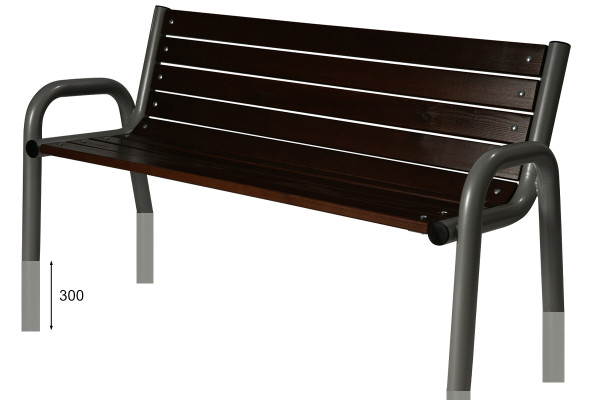Kovová lavička LK-1, do zabetonování, 150cm, Palisandr, Barevná