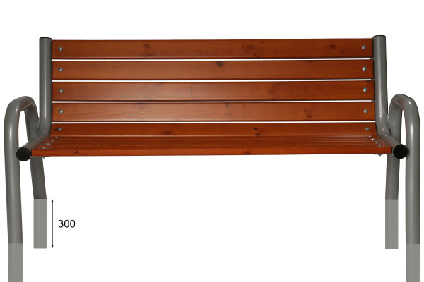 Kovová lavička LK-1, do zabetonování, 150cm, Teak, Barevná