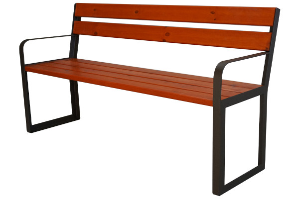 Kovová lavička LK-37, 150cm, Palisandr, Barevná