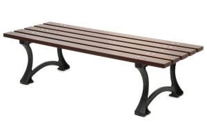 Litinová lavička bez opěradla 030, 150cm, Palisandr