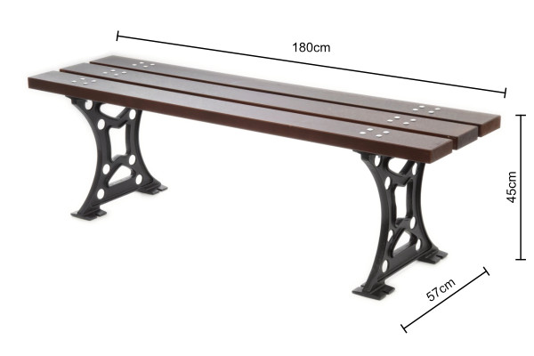 Litinová lavička 048, 180cm, Palisandr