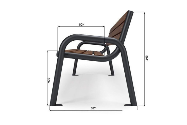 Kovová lavička LK-5, 150cm, Teak, Barevná Kovová lavička LK-5, 150cm, Teak, Barevná