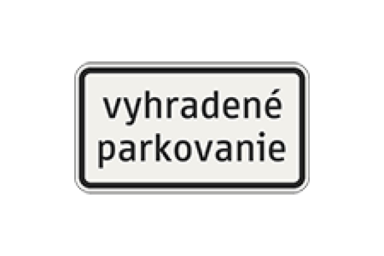 Tabulka Vyhrazené parkování 531, 330x600 mm