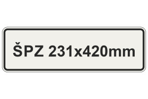 Značka pro SPZ, 231x420 mm