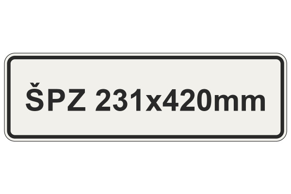 Značka pro SPZ, 231x420 mm