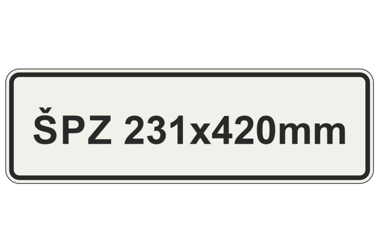 Značka pro SPZ, 231x420 mm