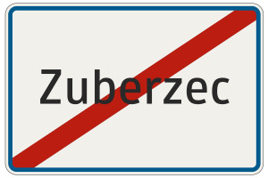 Značka Konec obce v jazyce národnostní menšiny
