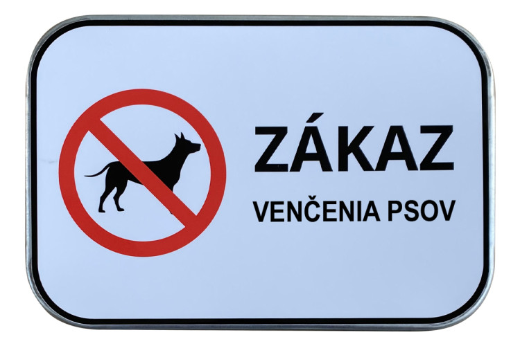 Značka Zákaz venčení psů, 420x315mm