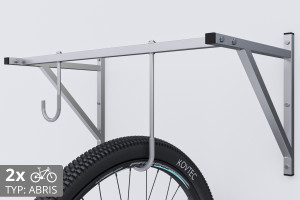 Držák na kolo na zeď, 2 místný ABRIS pozinkovaný