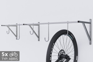 Držák na kolo na zeď, 5 místný ABRIS pozinkovaný