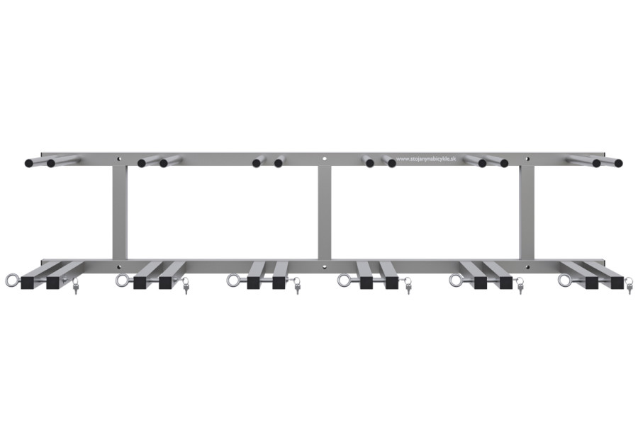 Držák na lyže, 12 místný, svislý, save space, uzamykací