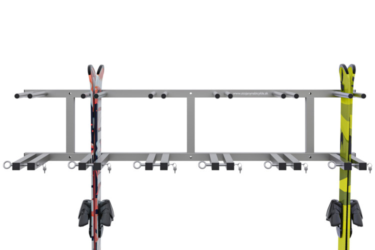 Držák na lyže, 12 místný, svislý, save space, uzamykací