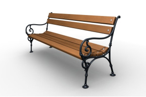 Litinová lavička Schonbrunn II, 180cm, Teak