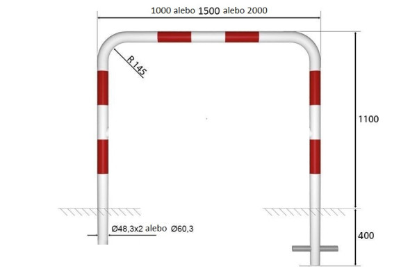 Zábradlí bezpečnostní, 100cm