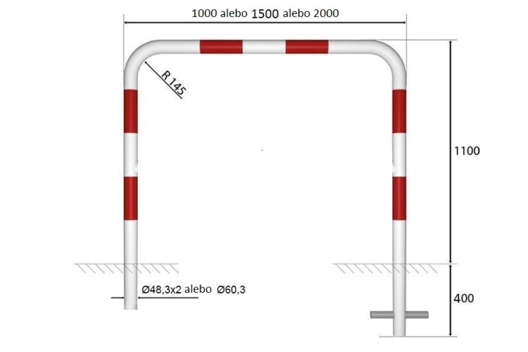 Zábradlí bezpečnostní, 100cm