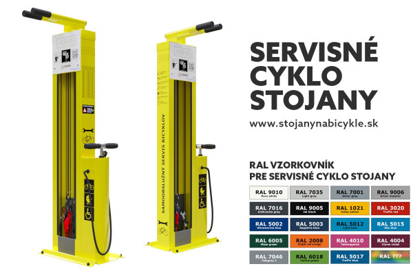 Servisní stojan na kola s nářadím a pumpou, ral 9005