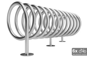 Oboustranný stojan na 6 kol, SPIRAL MAXI 6 místný, pozinkovaný