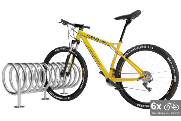 Oboustranný stojan na 6 kol, SPIRAL MAXI 6 místný, pozinkovaný