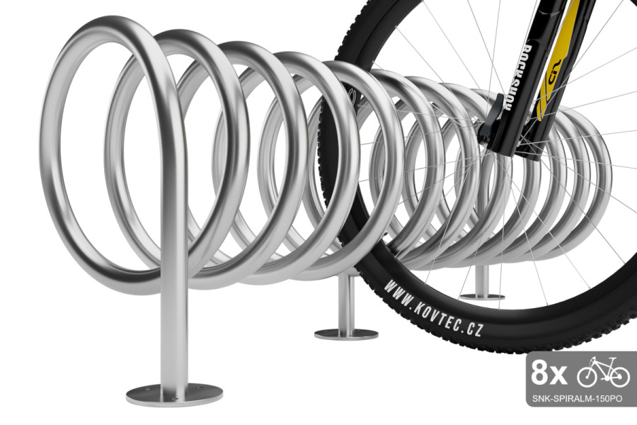 Oboustranný stojan na 8 kol, SPIRAL MAXI 8 místný, pozinkovaný