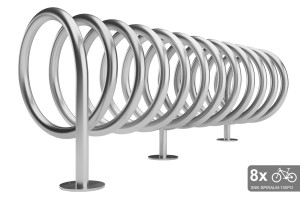 Oboustranný stojan na 8 kol, SPIRAL MAXI 8 místný, pozinkovaný