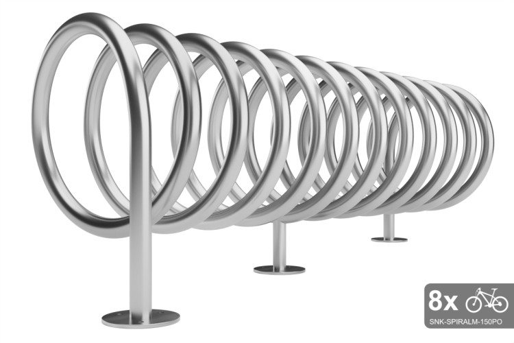 Oboustranný stojan na 8 kol, SPIRAL MAXI 8 místný, pozinkovaný