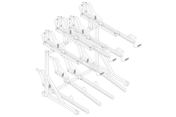 Dvoupodlažní stojan na kola, 8 místný Dvoupodlažní stojan na kola, 8 místný