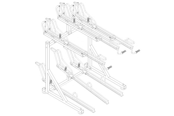 Dvoupodlažní stojan na kola, 6 místný Dvoupodlažní stojan na kola, 6 místný