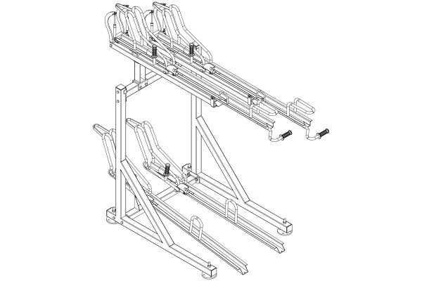 Dvoupodlažní stojan na kola, 4 místný Dvoupodlažní stojan na kola, 4 místný