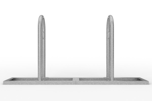 Cyklostojan U na základovém rámu 4 místný, pozinkovaný Cyklostojan U na základovém rámu 4 místný, pozinkovaný