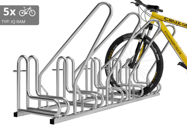 Stojan na 5 kol s rámem na uzamykání IQ, pozinkovaný Stojan na 5 kol s rámem na uzamykání IQ, pozinkovaný