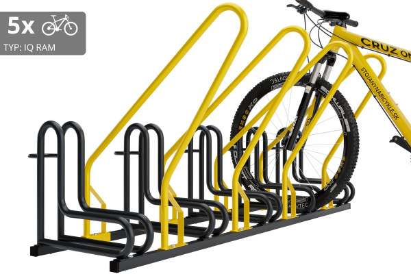 Stojan na 5 kol s rámem na uzamykání IQ, barevný Stojan na 5 kol s rámem na uzamykání IQ, barevný