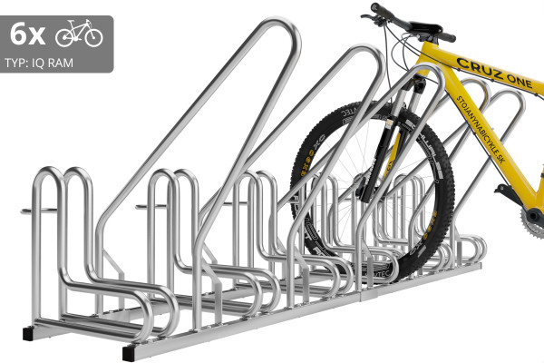Stojan na 6 kol s rámem na uzamykání IQ, pozinkovaný Stojan na 6 kol s rámem na uzamykání IQ, pozinkovaný